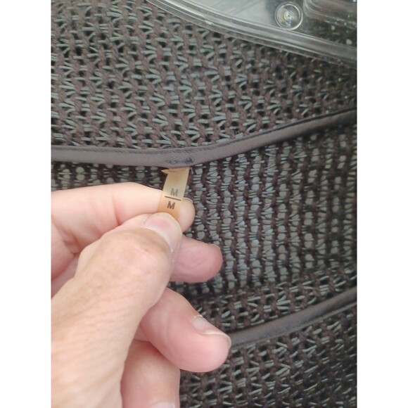 Elie Tahari open weave wide cowlneck top blouse M sheer mesh minimalist Lagenloo - Picture 3 of 10